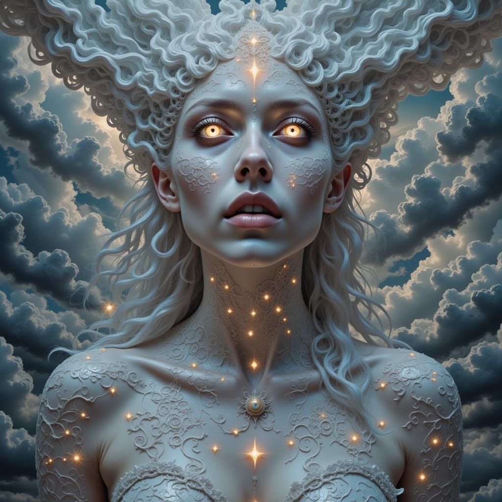 Ethereal Woman Portrait in Luminous Dreamlike Style