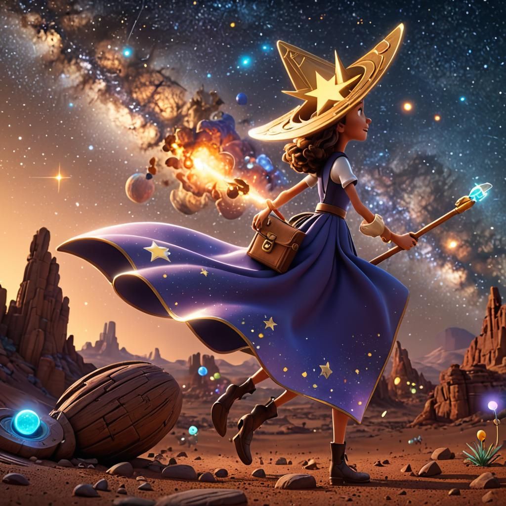 Milky Way Scene in Pixar Style 3D Art