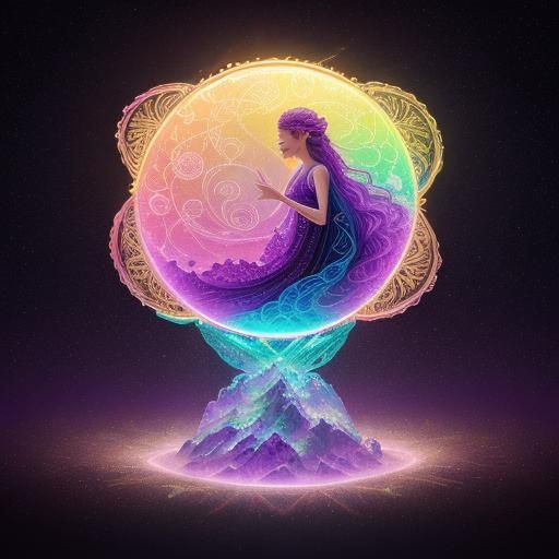 Radiant Poetry Scroll in Astral Illustration Style