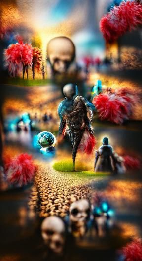 Death Walking on Earth in 3D Poster Art