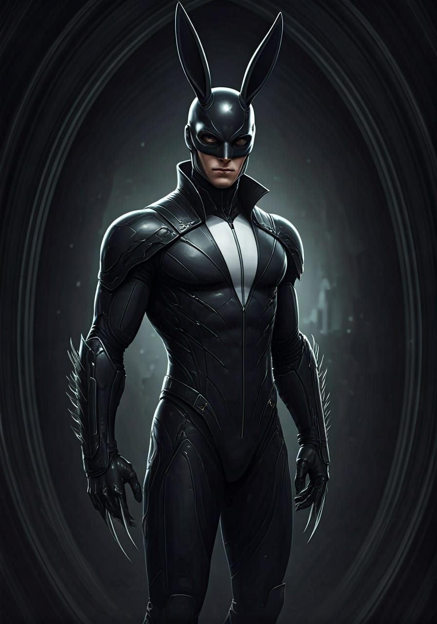 Rabbit Supervillain in Futuristic Gritty Lair