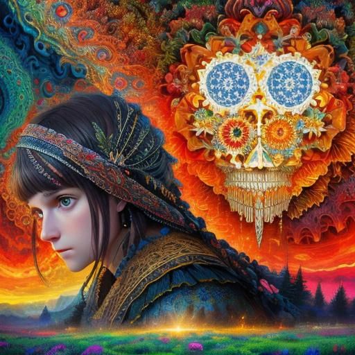 Colorful Fractal Vectors: A Photorealistic Garden