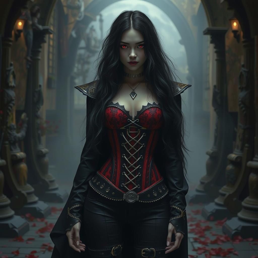 Vampire Woman in Dark Fantasy Art Style