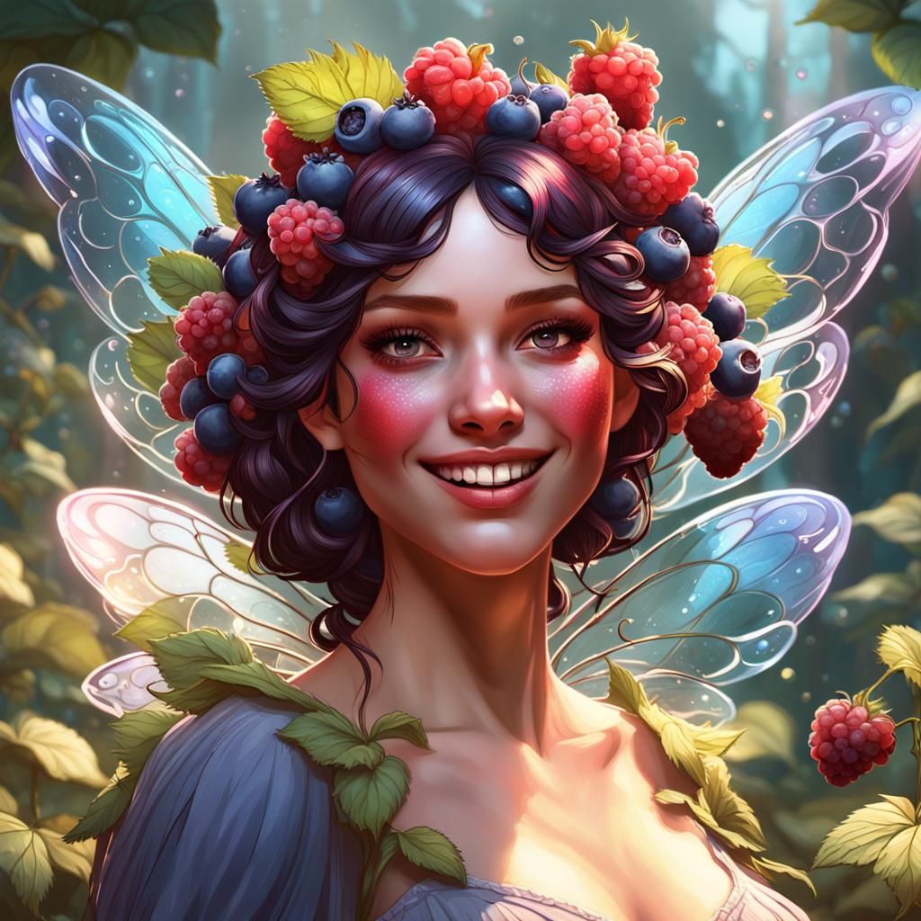 Berry Fairy Portrait with Fruit Crown