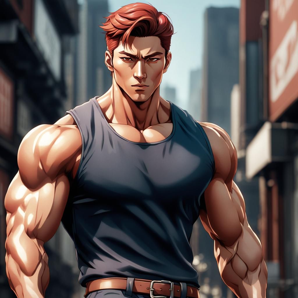 Handsome Korean Man with Retro Hipster Style