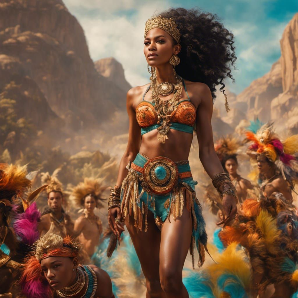 Powerful African Warrior Woman in DND Style