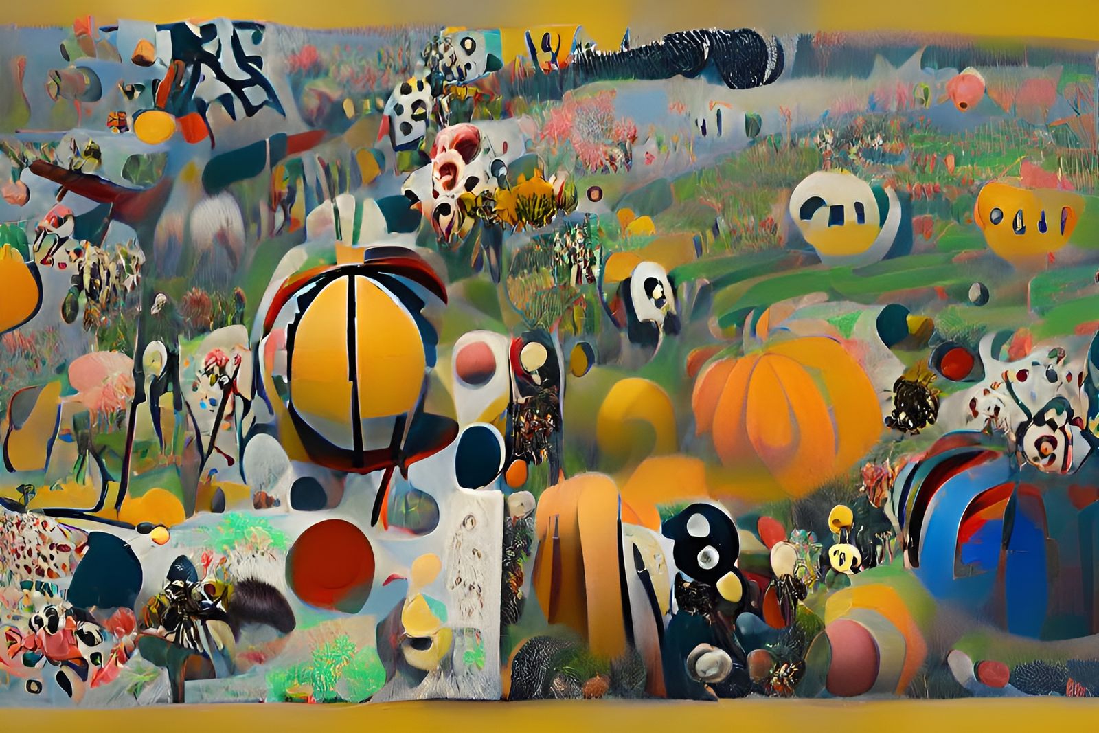 Psychedelic Autumn Landscape with Cosmic Elements