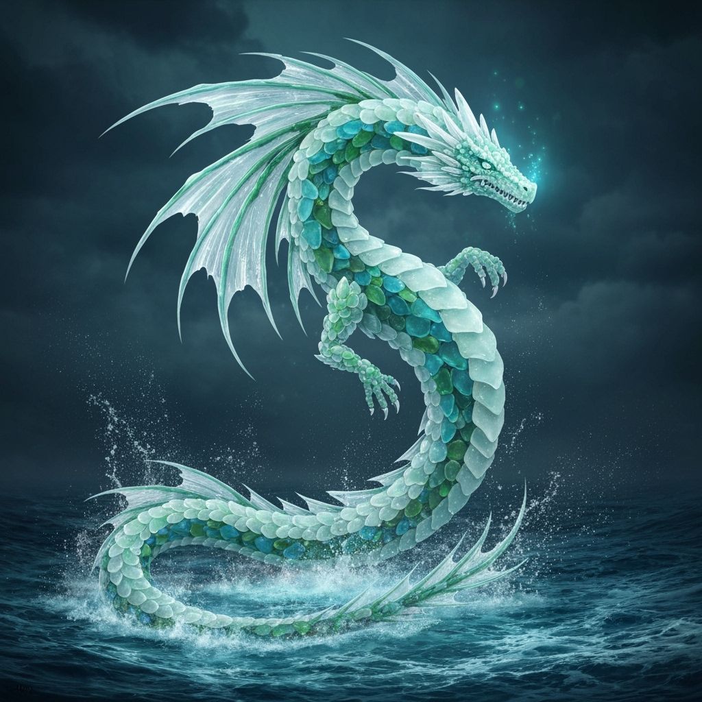 Majestic Sea Dragon of Shimmering Sea Glass