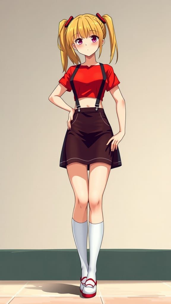 Anime-Inspired Portrait of a Tall, Slender Female Character