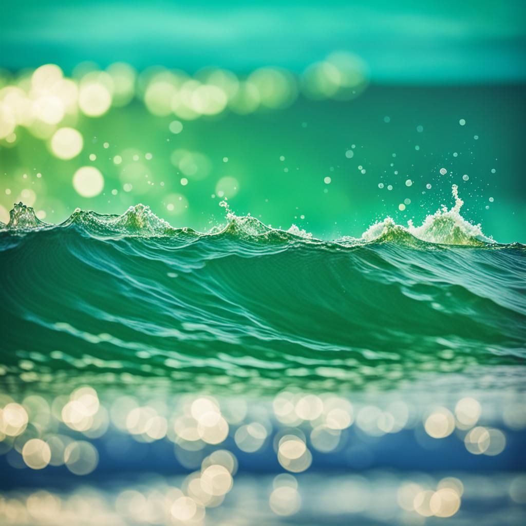 Split Ocean in Green and Blue: Professional Photography