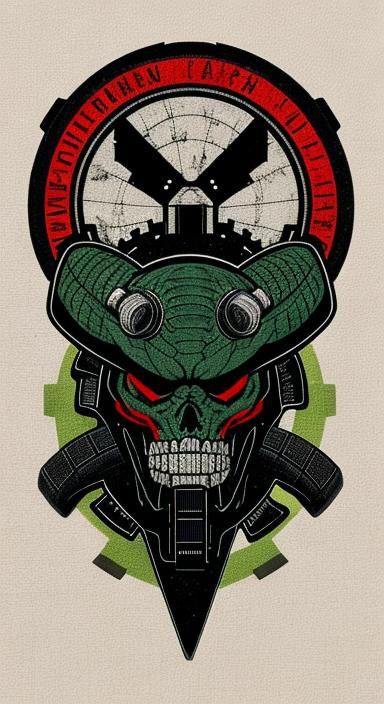 Sci-Fi Rattlesnake Emblem with Gears