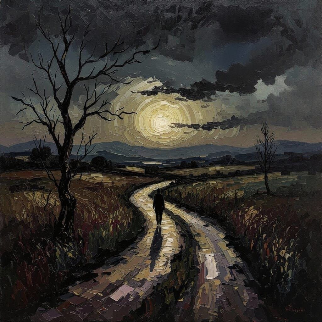 Lost Soul in a World of Hatred and Depression Oil Painting