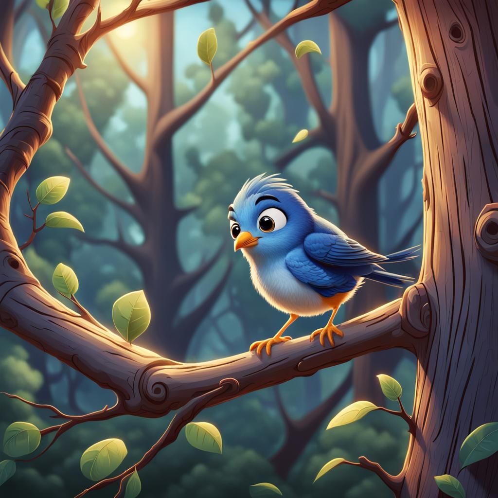 Cute bird in a tree