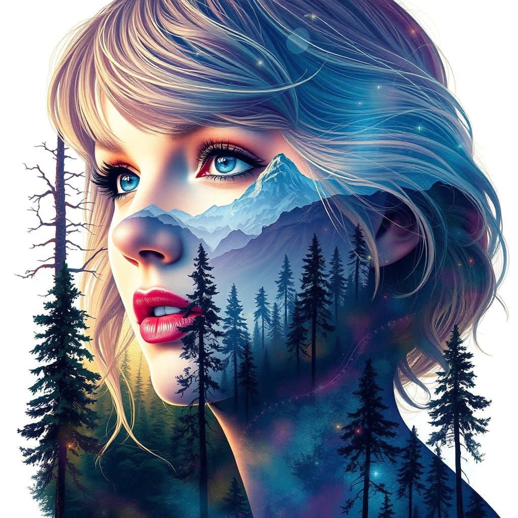 Radiant Taylor Swift Illuminates Mystical Cosmic Landscape
