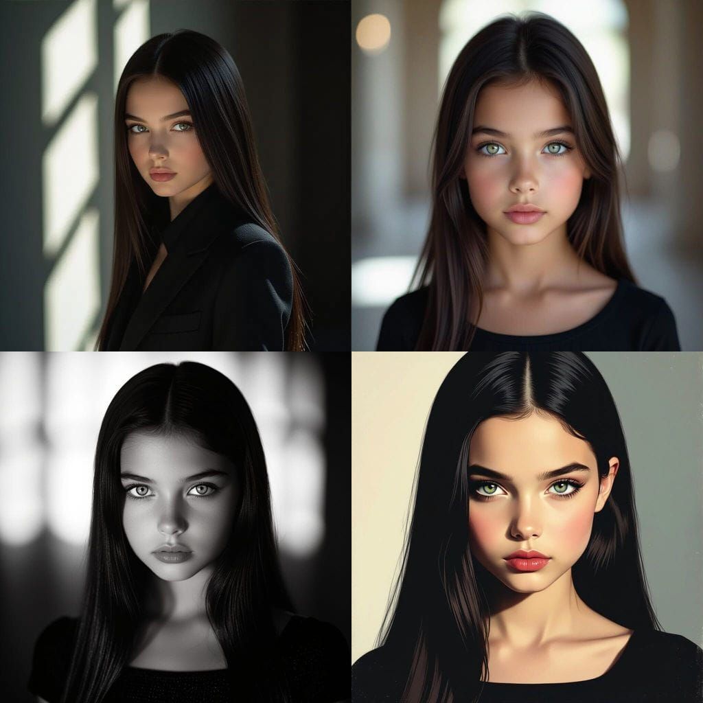 Femme Fatale with Dark Hair and Light Eyes