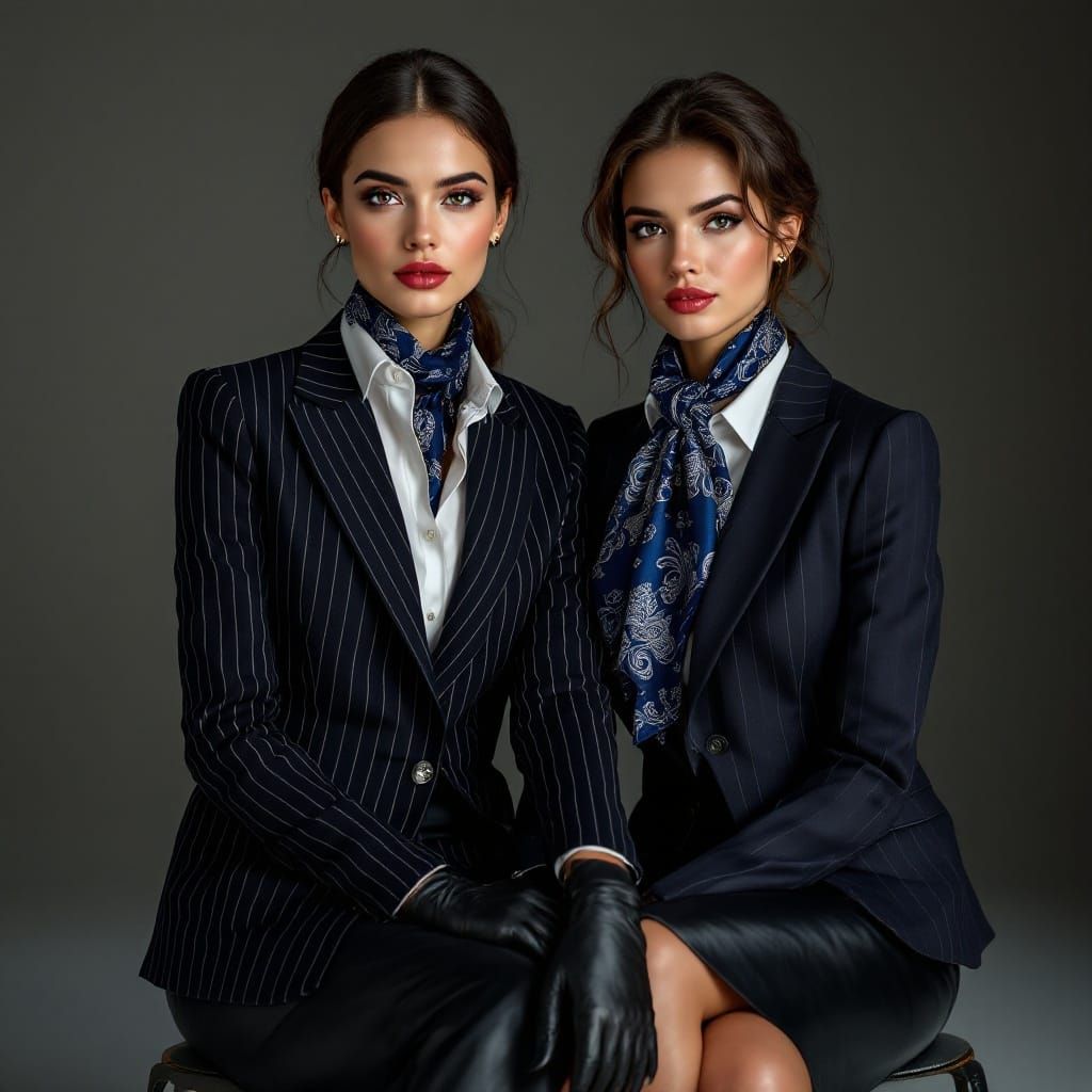 Elegant Women in Classic British Business Attire