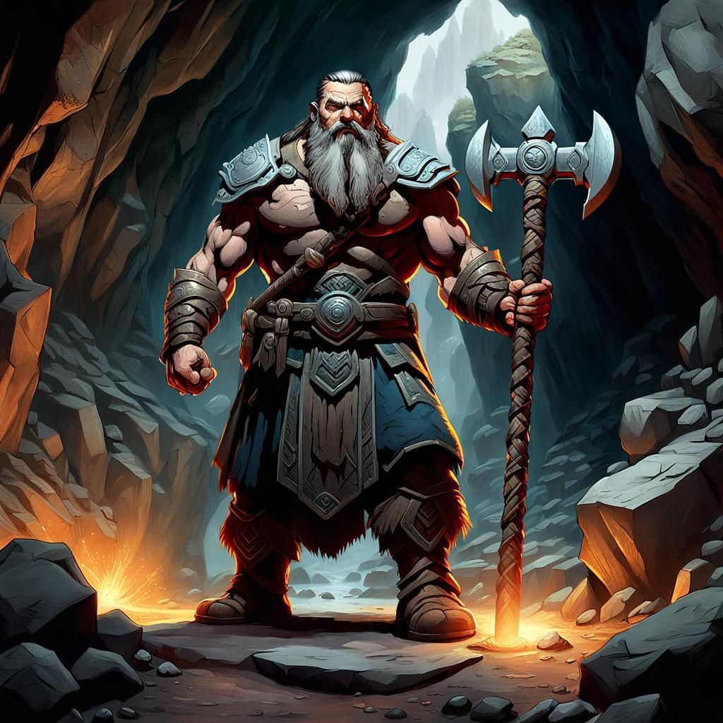 Dwarf King Concept Art in Dark Fantasy Style