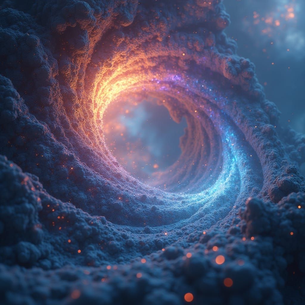 Swirling Infinity Loop with Neural Net: Matte Painting