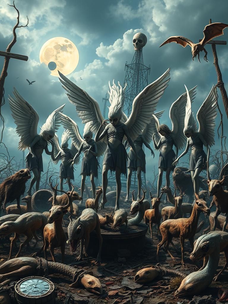 Fallen Angels in Post-Apocalyptic Wonderland, Macabre Art