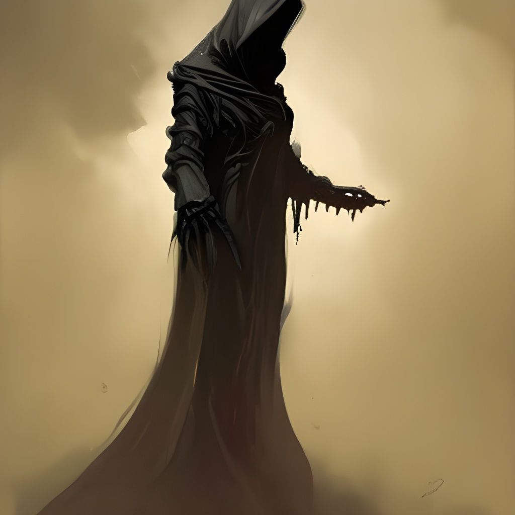 Sinister Alien Grim Reaper in Fantasy Art Style