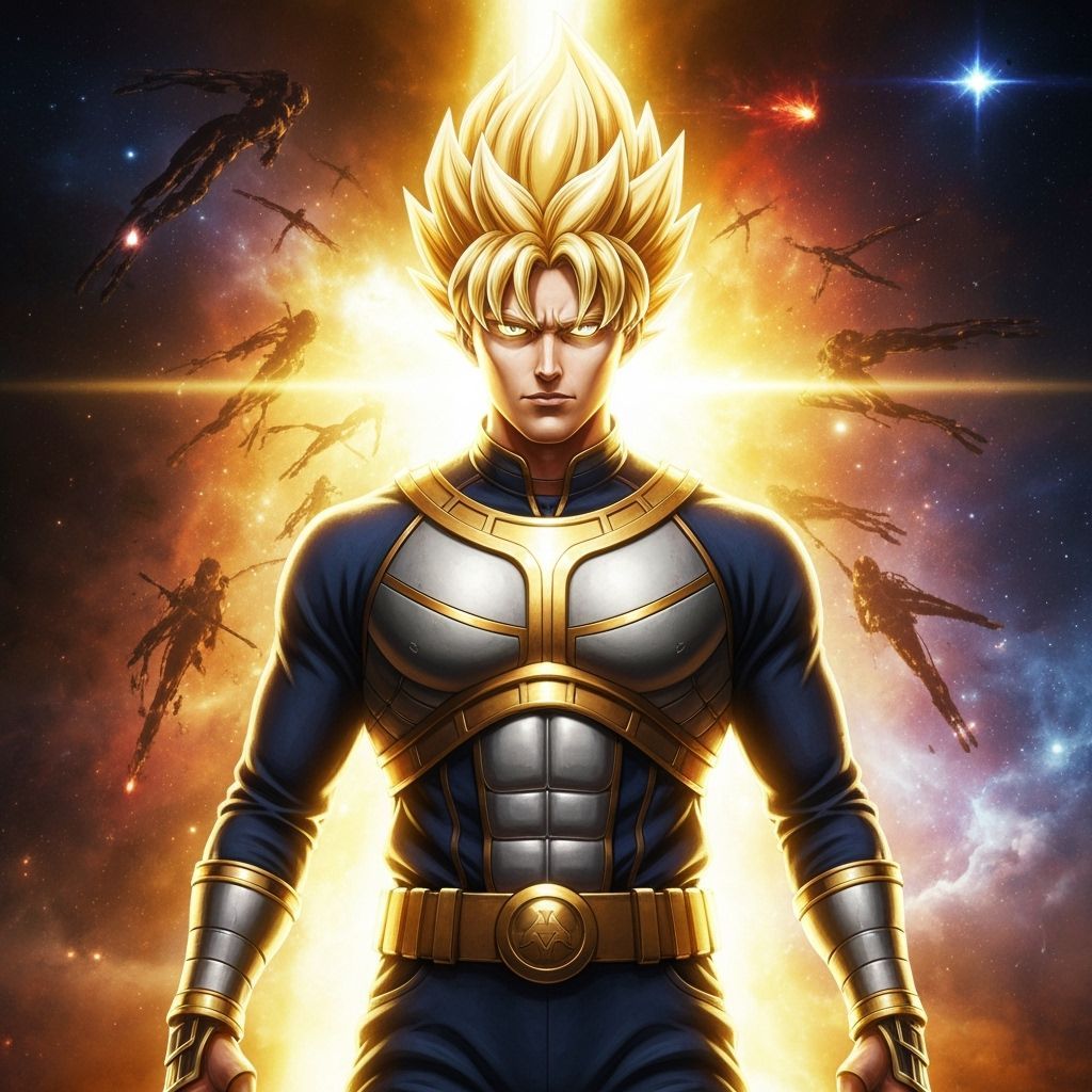 Sunny Deol as Akaza in Cosmic Hyperrealistic Art