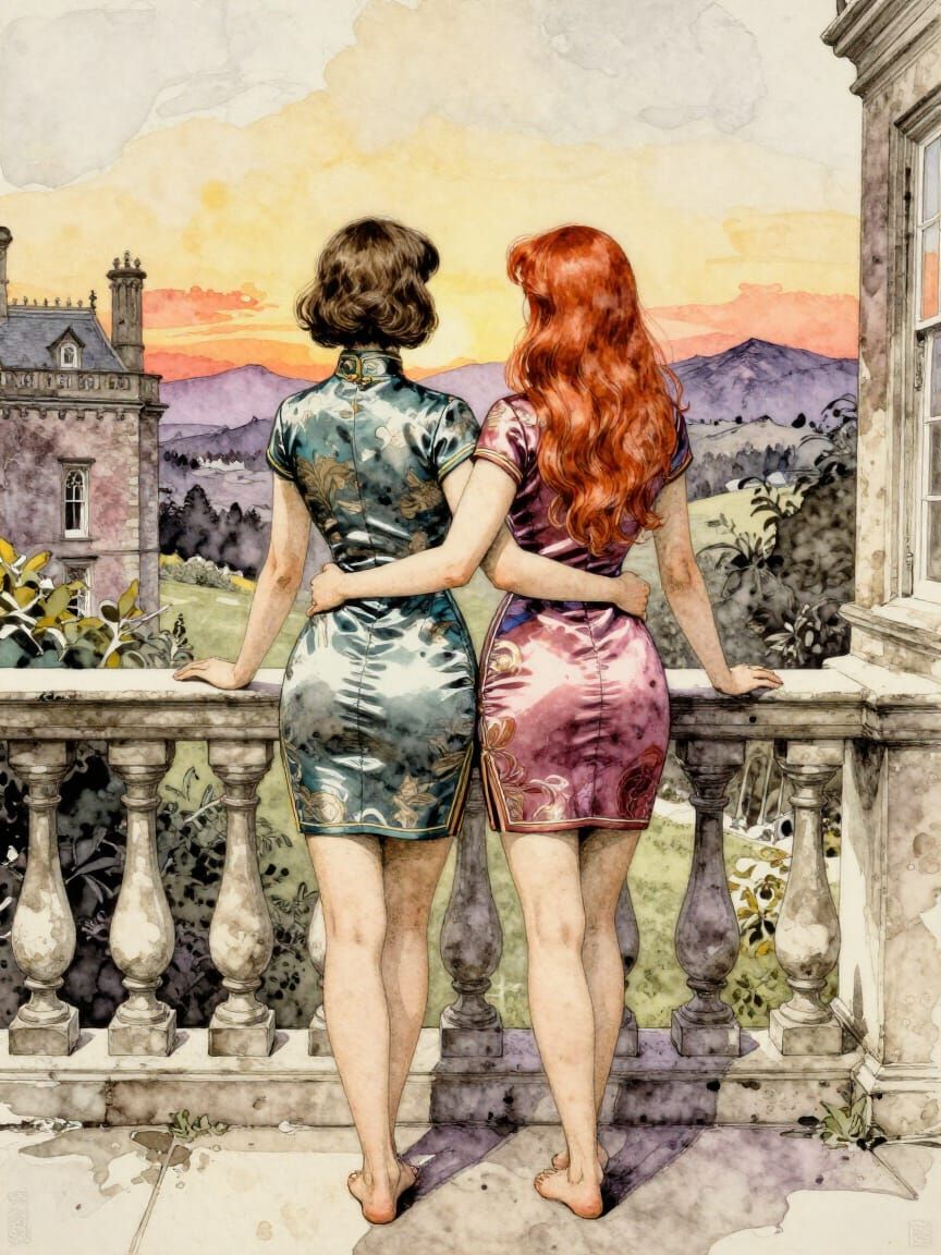 Meanwhile back at Wulfe-Hall 1- oil on canvas version