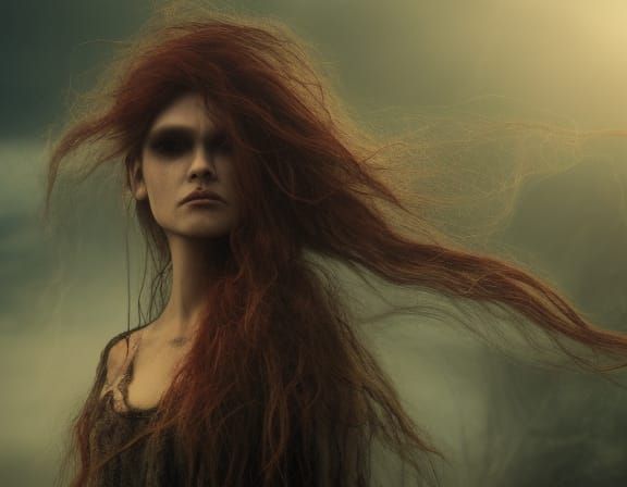 Intricate 8k Banshee Portrait in Bright Colors