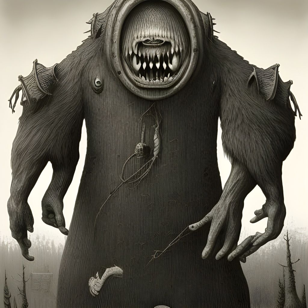 Ominous Monster Portrait in Intricate Detail