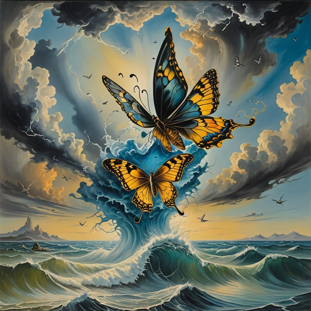 Monster to Butterfly Transformation in Dali Surrealism