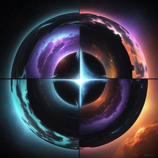 Cosmic Cheetahs Yin Yang Art, Fantasy Style