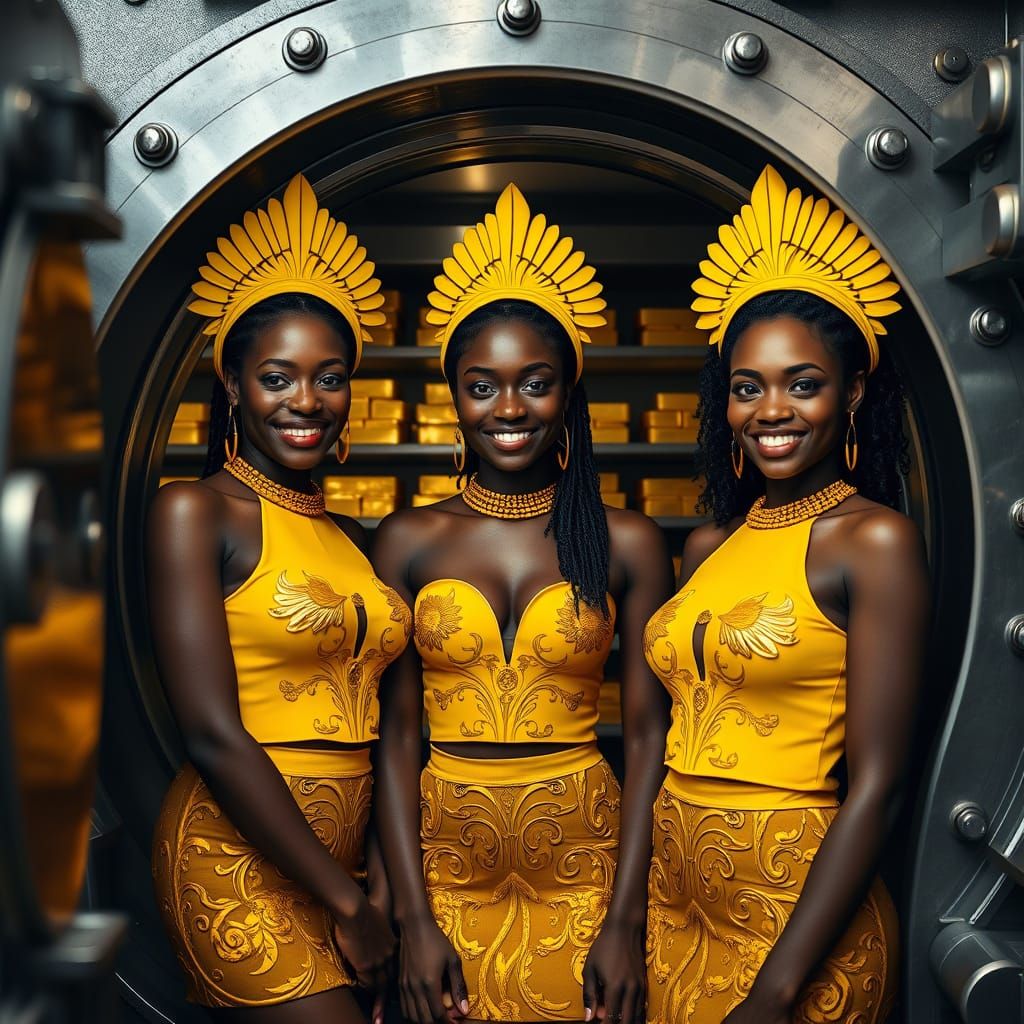 Golden Gothic: Three Women in a Bank Vault
