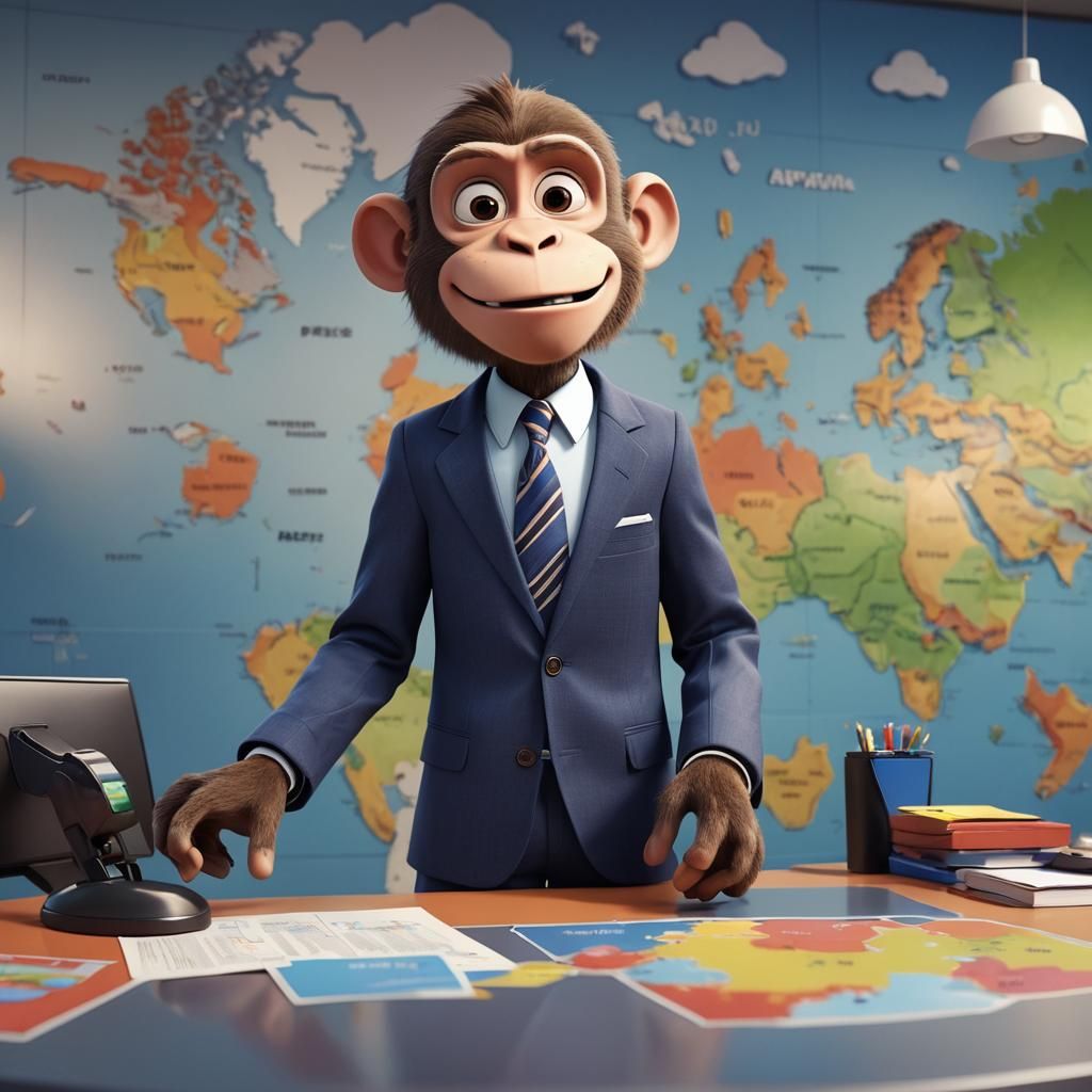 Funny Monkey Presents Weather in Pixar Style