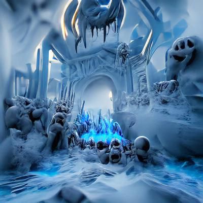 Frozen Hellscape Digital Illustration in Unreal Engine