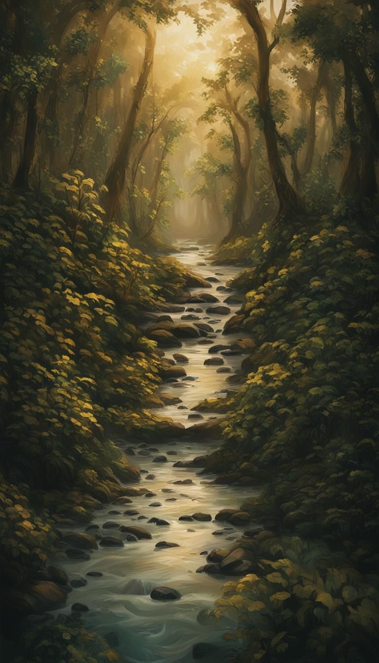 Amazonian Forest Path Meets Ocean at Sunset