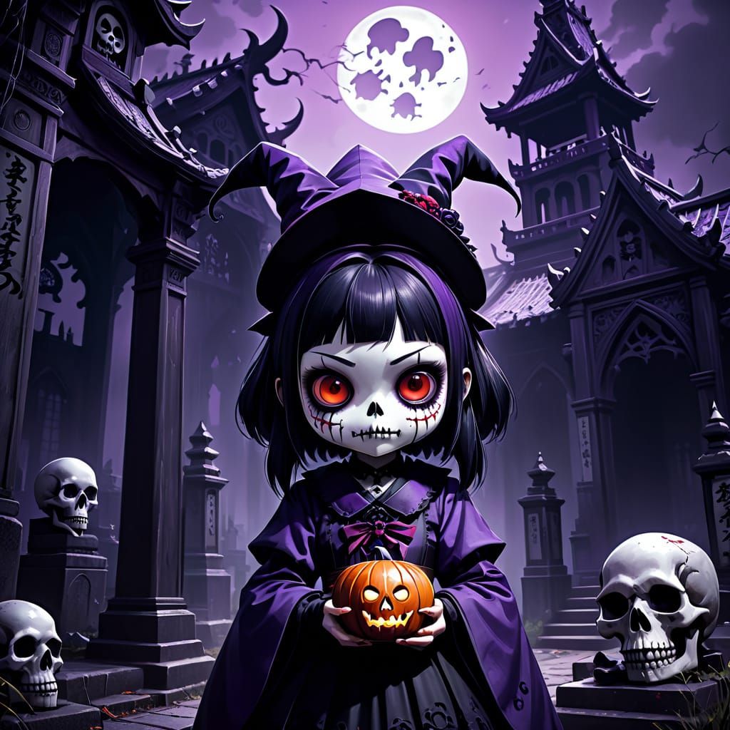 Gothic Kuromi with Jester Hat in Digital Art