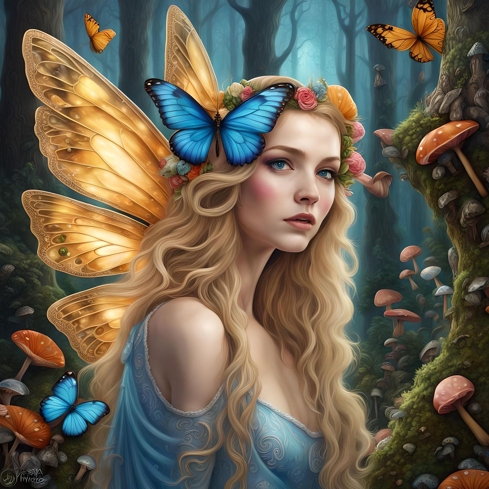 Enchanted Forest Fairies with Butterfly Wings