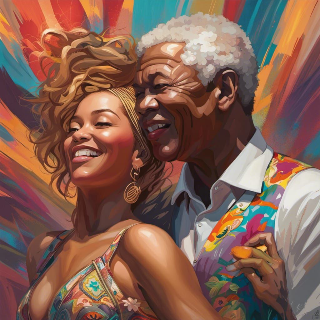 Mandela and Beyonce: Art Nouveau Portrait