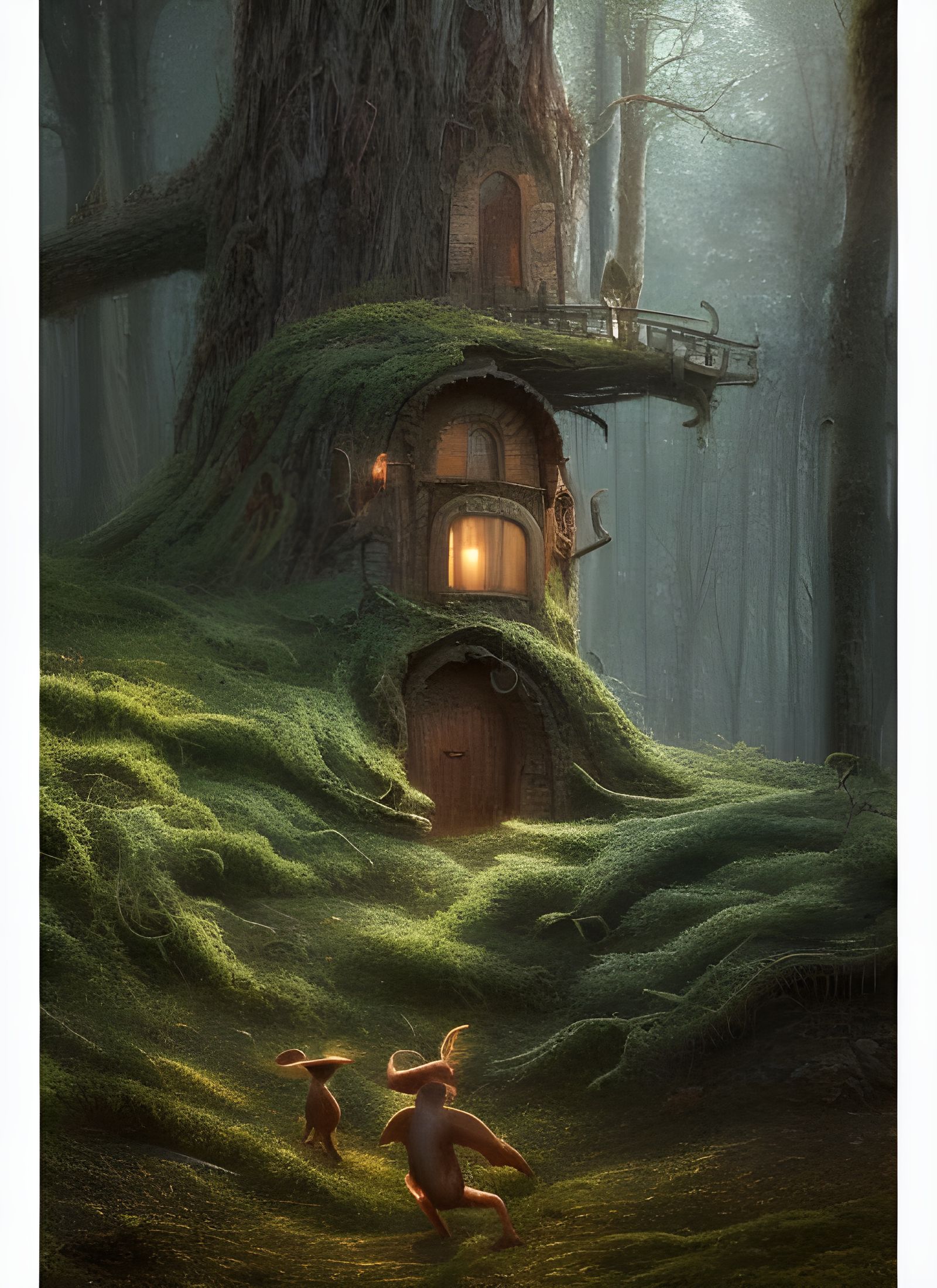 Cozy Goblin Treehouse in Deep Forest