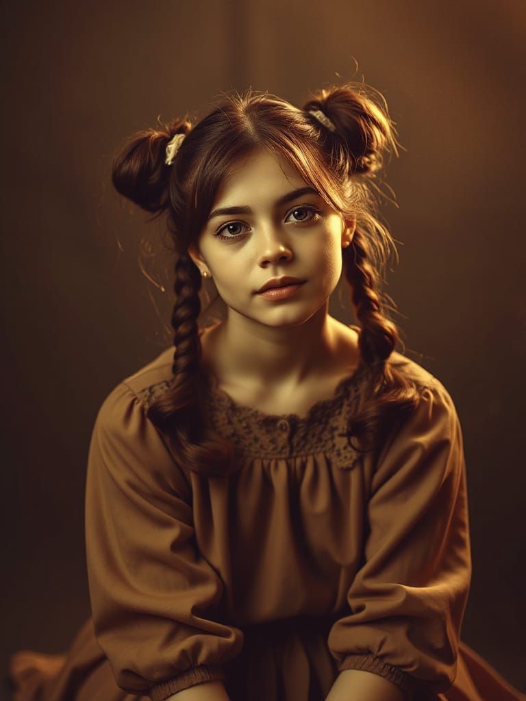 Timeless Portrait of a Young Woman in Elegant Attire