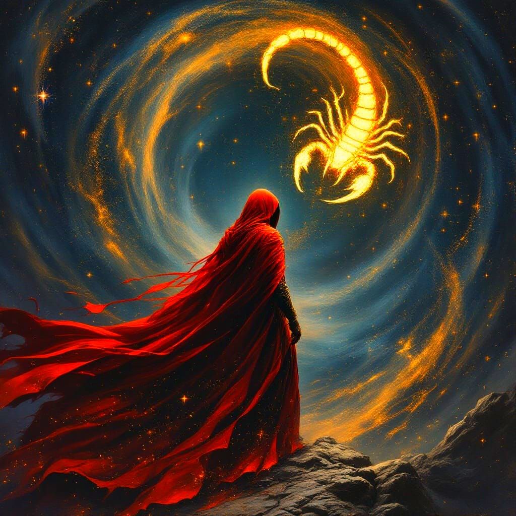 Mysterious Warrior Embodies Scorpio's Cosmic Power