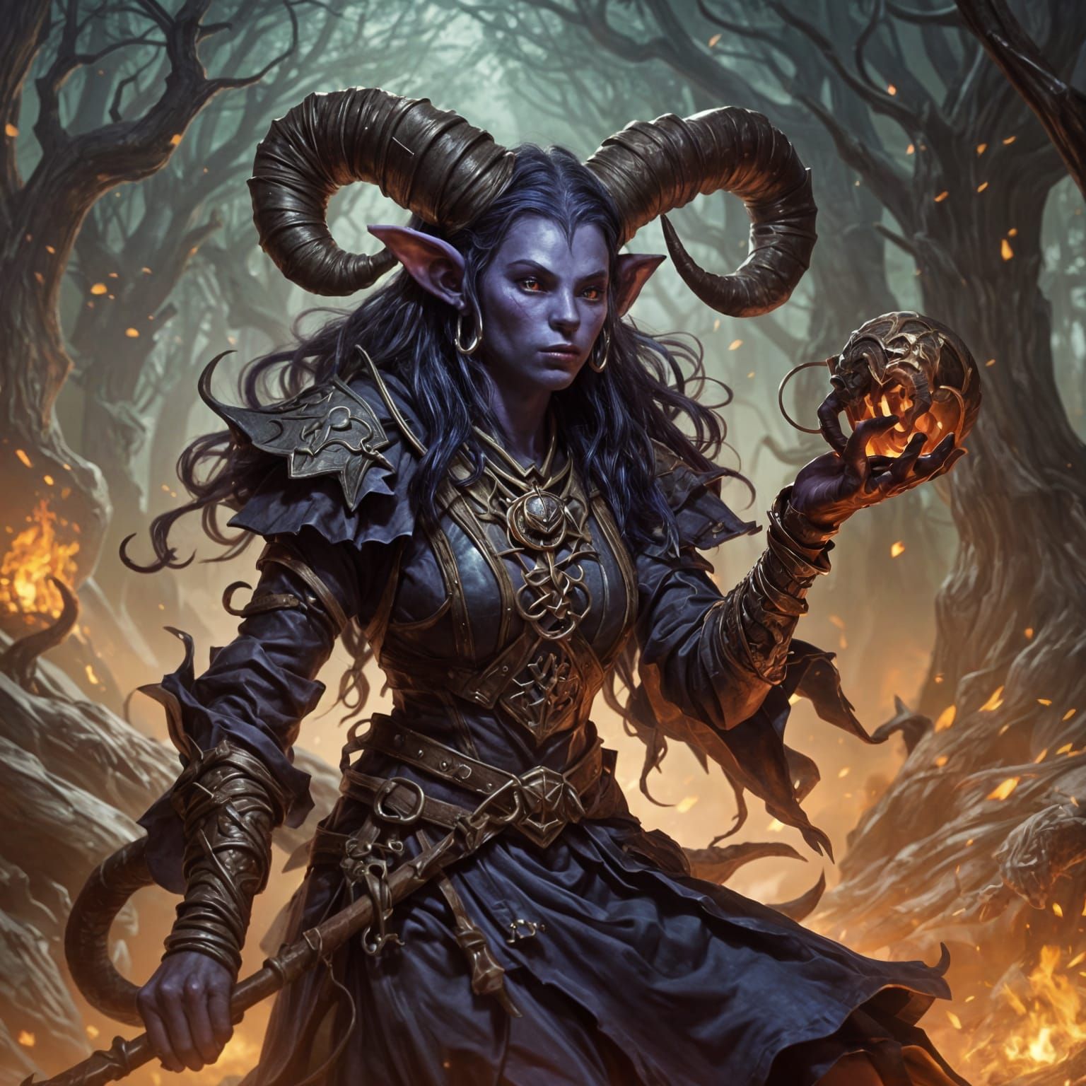 Surreal Tiefling Portrait in High Definition