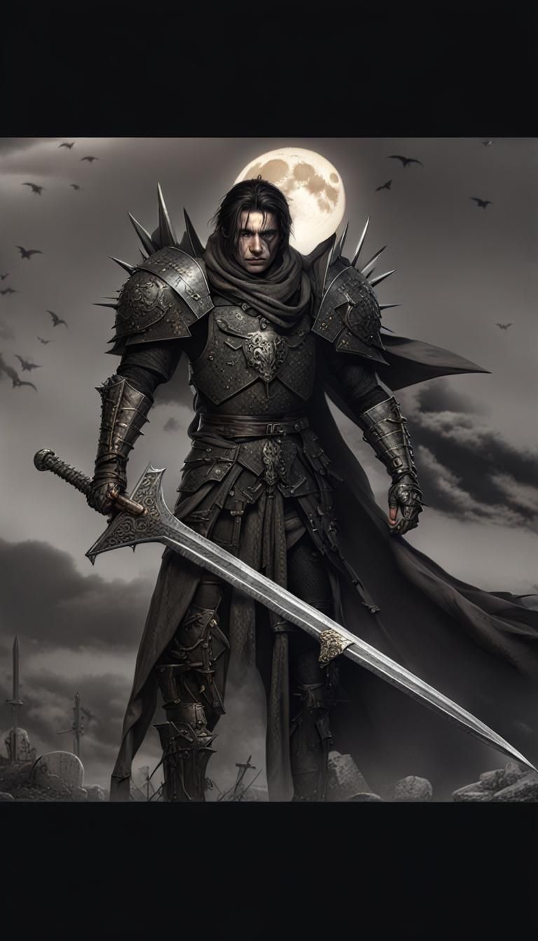 Fallen Paladin of Shadows in Spiked Armor