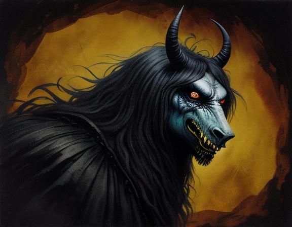 Nightmare Witches' Sabbat Under Dead Moon, Impasto Oil