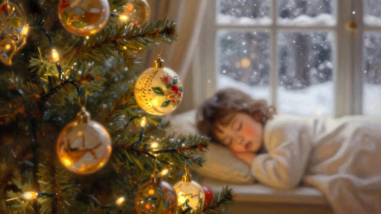 Ornate Christmas Ornaments Glow in Soft Holiday Light