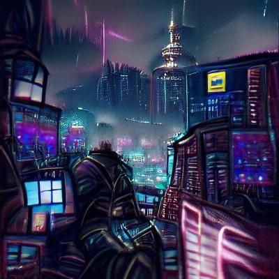 Neon Cyberpunk Cityscape at Night