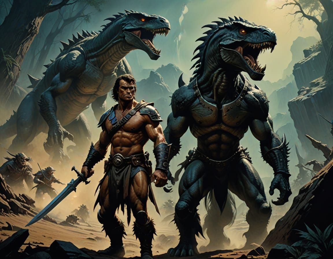 Epic Fantasy Warrior in Cinematic Film Style