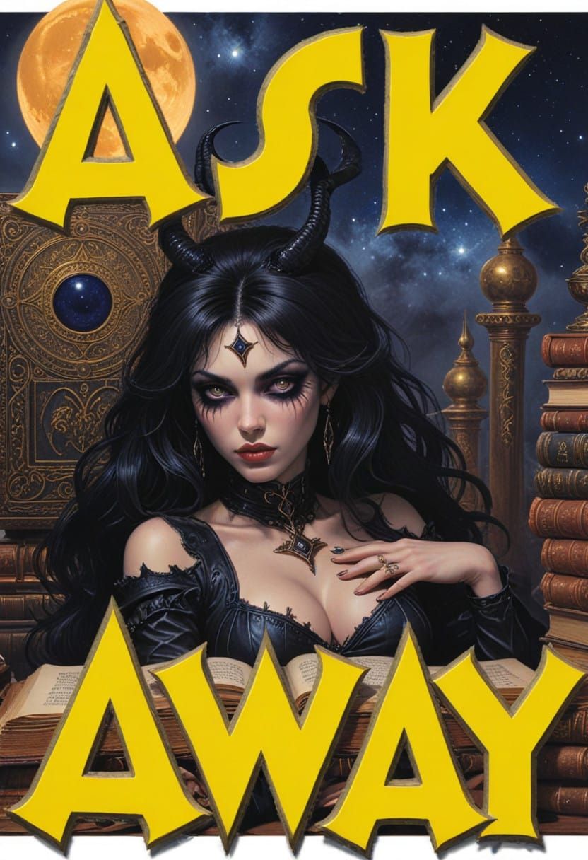 Sorceress of the Black Arts Studies Ancient Tomes in Mystica...