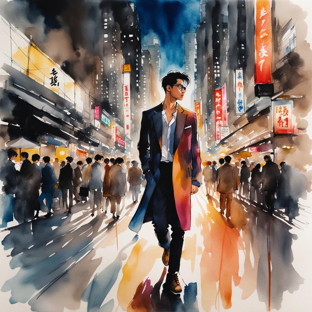 Korean Model in Hong Kong: Watercolor Glasmosaik