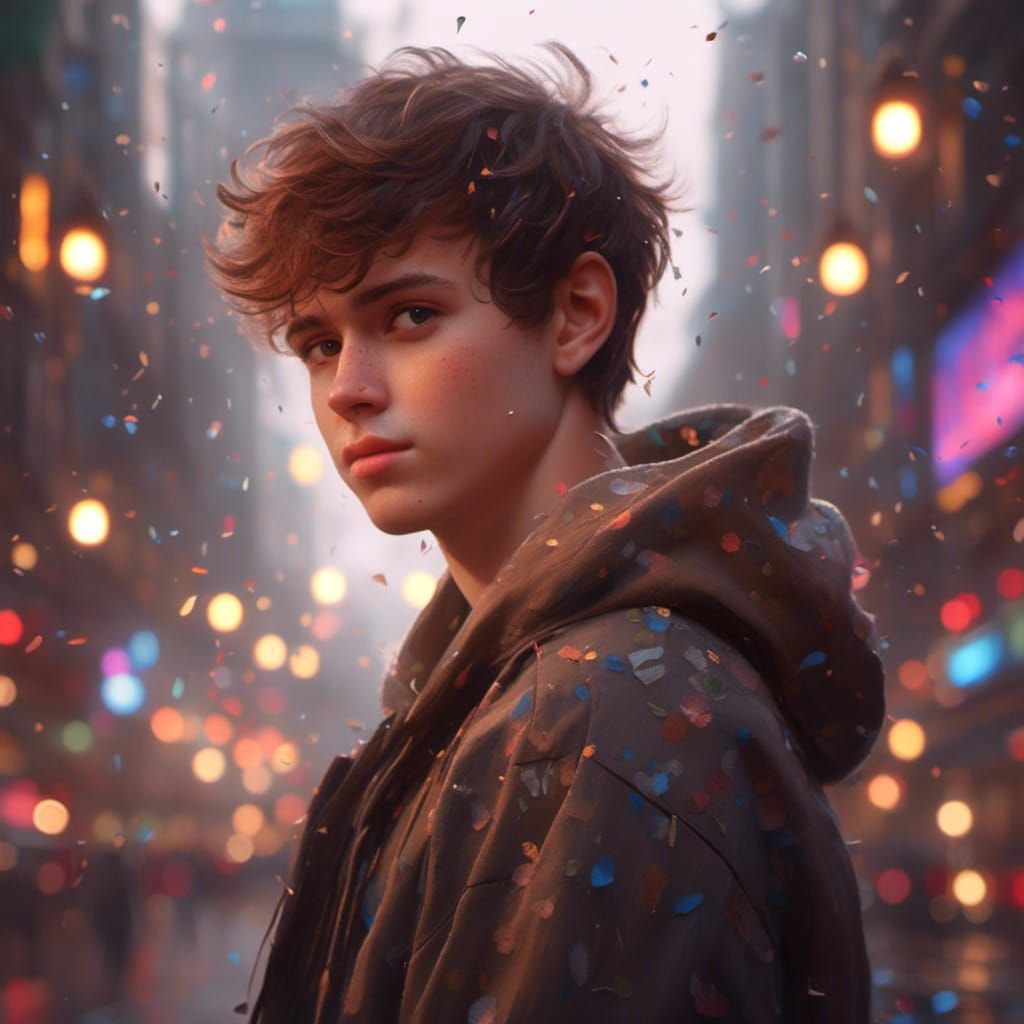 Detailed Portrait of a Freckled Young Man