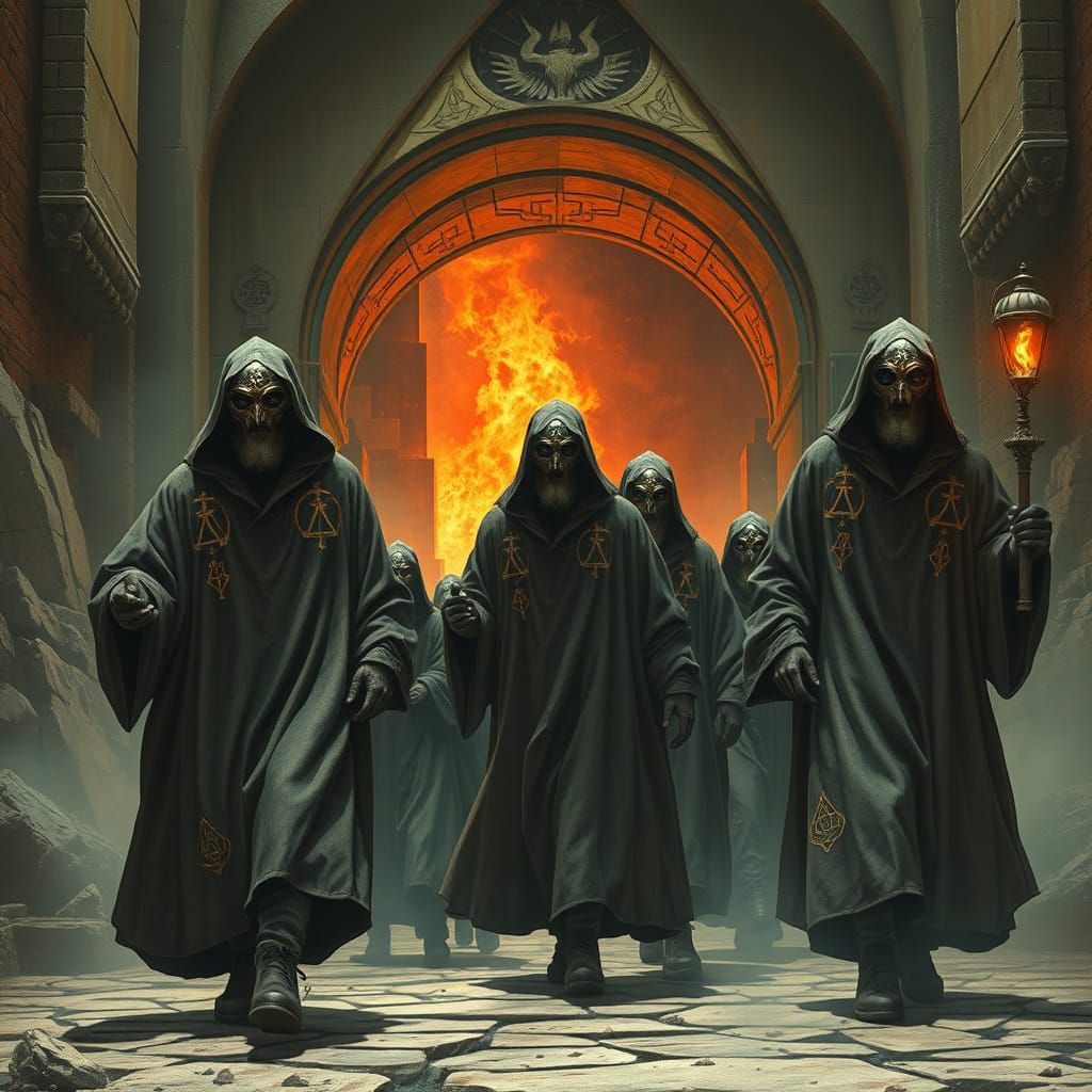 Apocalyptic Jewish Sect in a Futuristic Cityscape